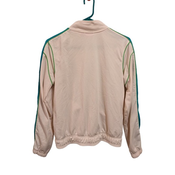 Vintage Zip Up Puma Track Jacket White with Teal/Green Striped Sleeves. Men's M - Picture 3 of 8